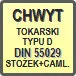 Piktogram - Chwyt: tokarski typu D - DIN 55029 (stożek 1:4 + CAMLOCK)